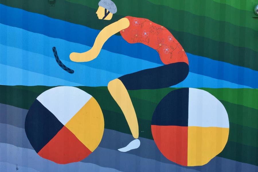 Cyclial Motion Mural on the UMCycle Building